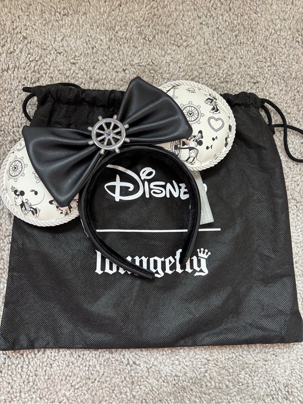 Rare Loungefly Steamboat Willie Mickey Ears Headband